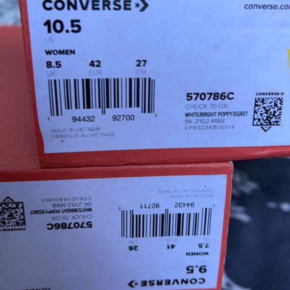 Converse Chuck Taylor 70 OX White/Bright Poppy/Egret WMNS - Picture 16 of 16